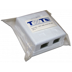 Настенная розетка, 2 порта RJ-45 категории 6, STP, белая